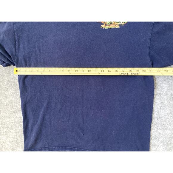 Margaritaville T-shirt Mens Large Blue Parrots Drinking Seniors Key West Merch - Picture 5 of 9